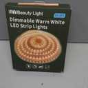 Led Strip Lights 50.5ft Warm White Dimmable Led Light Strip Flexible Rope Lights Kits with 24v Etl Power Supply, Adhesive Clips, Dimmer Switch and Connectors for Indoor Decor