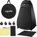 ROPODA Pop Up Tent 83inches x 48inches x 48inches, Upgrade Privacy Tent, Porta-Potty Tent Includes 1 Removable Bottom, 8 Stakes, 1 Removable Rain Cover, 1 Carrying Bag (Black)