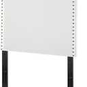 Colingmill Contoured Headboard with Studded Upholstery with Dual Hanging Options Headboard with Nailtrim in White Fabric for College Dorm Room(Classical Style,White,32 Inch)