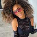 LADY MIRANDA Ombre Blonde Afro kinky Curly Braiding Hair Extensions Jerry Curl Crochet Hair 3X Braid Hair 11" Short Synthetic Hair Styles (1B/27)