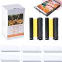 Compatible with Canon Selphy CP1300 Ink & Paper Set, 108 sheets 4"x6" Glossy Photo Paper, 2 Color Ink Cassettes, for CP1200/CP1500/CP1000 Photo Printer, RP-108