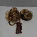 SARLA 2PCS Messy Bun Hair Pieces for Women Detachable Claw Clip Wavy Curly Synthetic Hairpieces for Updos with Tendrils Fake Scrunchies Ponytail Extension Bernstein Multi