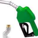 3/4"Inch NPT Auto Shut Off Green Fuel Nozzle Kit with 360 Hose Swivel Fuel Transfer Pump Nozzle Fitting Connecter 13/16"Spout 16 GPM Flow Rate Mess-Free Refueling for Gasoline Diesel Kerosene