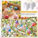 AmazingSpark 120 Pcs Easter Hanging White Eggs for Decorating, Fake Plastic Easter Eggs for DIY Crafts Dyeable Painting Easters Gift Basket Fillers Party Favor