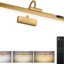 15.7'' Picture Lights for Wall with Motion Sensor, 9000mAh Rechargeable Battery Operated Poster Lights for Paintings, Portraits, Wall Decor, Gold