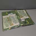 3 x Christmas Wrapping Paper, 6 Sheets Assorted Green Gift Wrapping Paper with Gold Snowflakes, Christmas Tree, Angel Pattern, Xmas Wrapping Paper Set with Ribbon, Sticker and Tag for Christmas Party