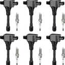 Set of 6 Ignition Coil Packs & Iridium Spark Plugs For Nissan Murano Maxima Altima Pathfinder For Infiniti G35 EX35 JX35 2009 2010 2011 2012 2013 2014 2015 2016 3.5L V6 Coils Spark Plugs UF550