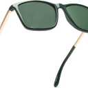 JIM HALO Polarized Driving Sunglasses Retro Square UV protection Classic Sun Glasses Men (Green)