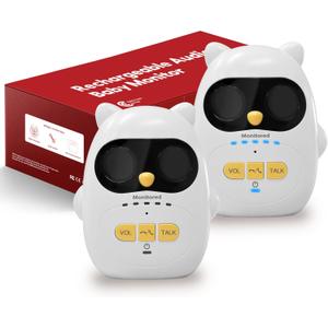 Audio Baby Monitor with Rechargeable Battery, Full-Duplex Wireless Intercom with 1000Ft Range, Baby Monitor Audio Only with Clear Sound, Two-Way Talk - for Home, Kids, Elderly, Pets, Indoor/Outdoor