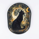 Smooth Surface Gaming Mousepad and Coaster Set, Beautifully Patterned Non-Slip Rubber Mousepad Suitable for Office and Home Mousepads, Divination Black Cat