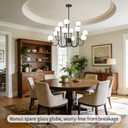 Modern Black Glass Globe Sputnik Chandeliers Light Fixture, 12 Light