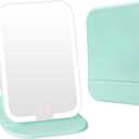 Rechargeable Travel Mirror with Light, LED Makeup Mirror with Lights, Portable Vanity Mirror with 3 Color Lighting, Touch Dimmable Lighted Cosmetic Mirror, Travel Essentials (Light Green)