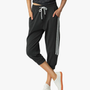 SPECIALMAGIC Women's Capri Pants Cropped Joggers with Pockets Elastic Waist Drawstring Capri Sweatpants,L