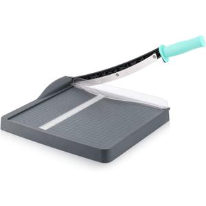 Paper Cutter, Paper Trimmer with Safety Guard, 12" Cut Length Paper Slicer with 16 Sheet Capacity Paper Cutting Board,Guillotine Paper Cutters and Trimmers for Cardstock Cardboard Vinyl (Gray)