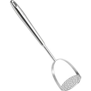 Heavy Duty Mashed Potatoe Masher, Professional Integrated Stainless Steel Potato Masher, Food Masher for Avocado, Potatoes, Beans, Meat, Vegetables, Dishwasher Safe (Heavy Duty stainless steel Masher)