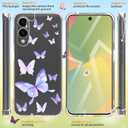 for Samsung Galaxy S25 Edge Case Flowers [Buffertech 6.65ft Military-Grade Drop Protection] [Anti Peel Off Tech] Clear TPU Bumper 5G Phone Case Cover Design (Dragonflies)