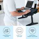 LAPGEAR Easy Tilt Leather Laptop Bed Desk with Adjustable Legs, Wrist Rest, Media Slot, and Built-in Storage - Black - Fits up to 17.3 Inch Laptops - Style No. 78508