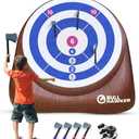 Swooc Games - Bull Hawker | Giant Axe Darts (Over 6ft Tall) w/ 15+ Games | Axe Throwing Game for Backyard w/Air Pump | Outdoor Games for Adults and Family | Carnival Games | Throwing Axe Yard Games