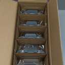 KOMUEE 30 oz 5 Pack Glass Meal Prep Containers, Glass Storage Containers with Lids - Dishwasher, Microwave, Oven and Freezer Safe (Gray)