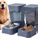 Meikuler Pets Auto Feeder 5.2L,Food Feeder and Water Dispenser Set for Medium & Large Dogs Cats and Pets Animals (Navy)