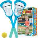 Adjustable Kid Lacrosse Stick Set Ball - Toddler Outdoor Beach Pool Yard Game & Toy for Ages 3+ 4 5 6 7 8 Year Old Boy & Girl Valentine Gifts for Kids, with Lightweight Easy-Catch & Full Size Basket