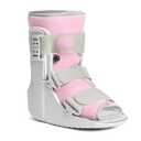 Jewlri Walking Boot for Broken Foot, Air Cam Walker Boot for Foot Injury Adjustable Fracture Support for Sprained Ankle, Grey Shell with Light Pink Lining for Women, Medium