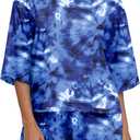 PrinStory Womens Pajama Sets Short Sleeve Pajamas Set for Women 2 Piece Soft Pjs with Pockets (M)