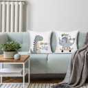 Dinosaur Pillow Case, Dream Big Dinosaur Dino Throw Pillows Cover Cushion Cases Decor for Kids Toddler Girls Boys Room Bed Nursery 18x18 Inches Set of 2