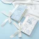 Engrowtic 2 Pcs Blue His and Hers Wedding Vow Books with Ribbon Bow Floral Vow Books Notebook for Wedding Vows Gift for Bride and Groom with 48 Pages 3.94 x 5.91 Inches Bridal Shower Gifts