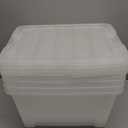 IRIS USA 32 Qt Stackable Plastic Storage Bins with Lids, 4 Pack - BPA-Free, Made in USA - See-Through Organizing Solution, Latches, Durable Nestable Containers, Secure Pull Handle - Clear