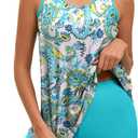Arolina Tankini Swimsuits for Women Tummy Control Two Piece Bathing Suits Flowy Swim Tops with Boy Shorts (Teal), 18w