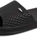 FUNKYMONKEY Womens Bathroom Shower Slippers Indoor Home Beach Non Slip Sandal (Black)