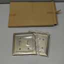 Dyekou Metal Wall Plate for Electrical Outlets, Decorative Antique Brass Switch Plates Outlet Cover, Light Switch Cover Plate, 2-Gang Wall Plates (Double Toggle, 2 Pack)