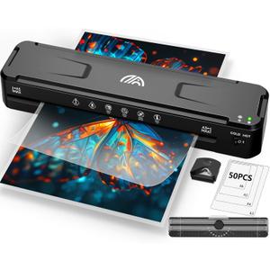 13 Inch Laminator Machine with 50 Laminating Sheets, Fast Warm-Up No Jam A3 Laminator, 11x17 Cold & Thermal Laminating Machine for Home School Office