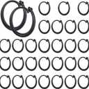 TIESOME 30pcs Gazebo Curtain Hooks, C Shaped Clips for Outdoor Curtains Mosquito Netting Black Plastic Curtain Track Hooks