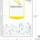 2 x DoodleWrite Wide Ruled Wirebound Spiral Notebook, Includes Doodle Prompts to Keep Focus, Spark Creativity/Imagination, Relieve Stress, 10.5" x 8", 50 Sheets/100 Pages