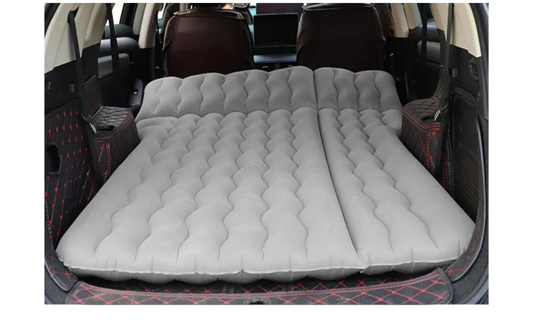 Car Air Mattress, Inflatable SUV Truck Camping Mattress for Back Seat, Thickened Travel Car Bed Sleeping Pad with Air Pump 2 Pillows (Gray, SUV Air Mattress)