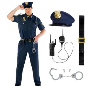 Morph Police Costume Men, Cop Outfit Men, Police Costume Adult, Halloween Costumes For Adults, Large