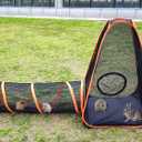 6 in 1 Pet Cat and Dog Tunnel Tent Foldable Pet Tent Outdoor Pop Up Pet Playpen Cage Fences House (Styles 1)
