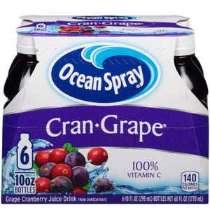 Ocean Spray Cran-Grape Juice Drink, 10 Ounce Bottle (Pack of 6)