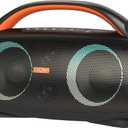 DOSS Extreme Boom Pro 100W Loud Outdoor Speaker, 2+2 Channel, IPX6 Waterproof, Bluetooth 5.3, 20H Playtime, Dynamic RGB Lights, Portable Speaker for Camping, Beach, Pool, Working Outside - Orange