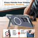 Magnetic Case for Motorola Moto G Power 2025, [Compatible with MagSafe] Built-in Flat Metal Kickstand, Thicken Bumper Frame Military Grade Protection Phone Cover for Moto G Power 5G 2025 (Clear)