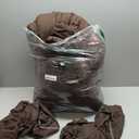 Litanika Brown Comforter Set Queen Size, 3 Pieces Lightweight Solid Bedding Comforter Set, All Season Fluffy Bed Set (90x90In Comforter & 2 Pillowcases)