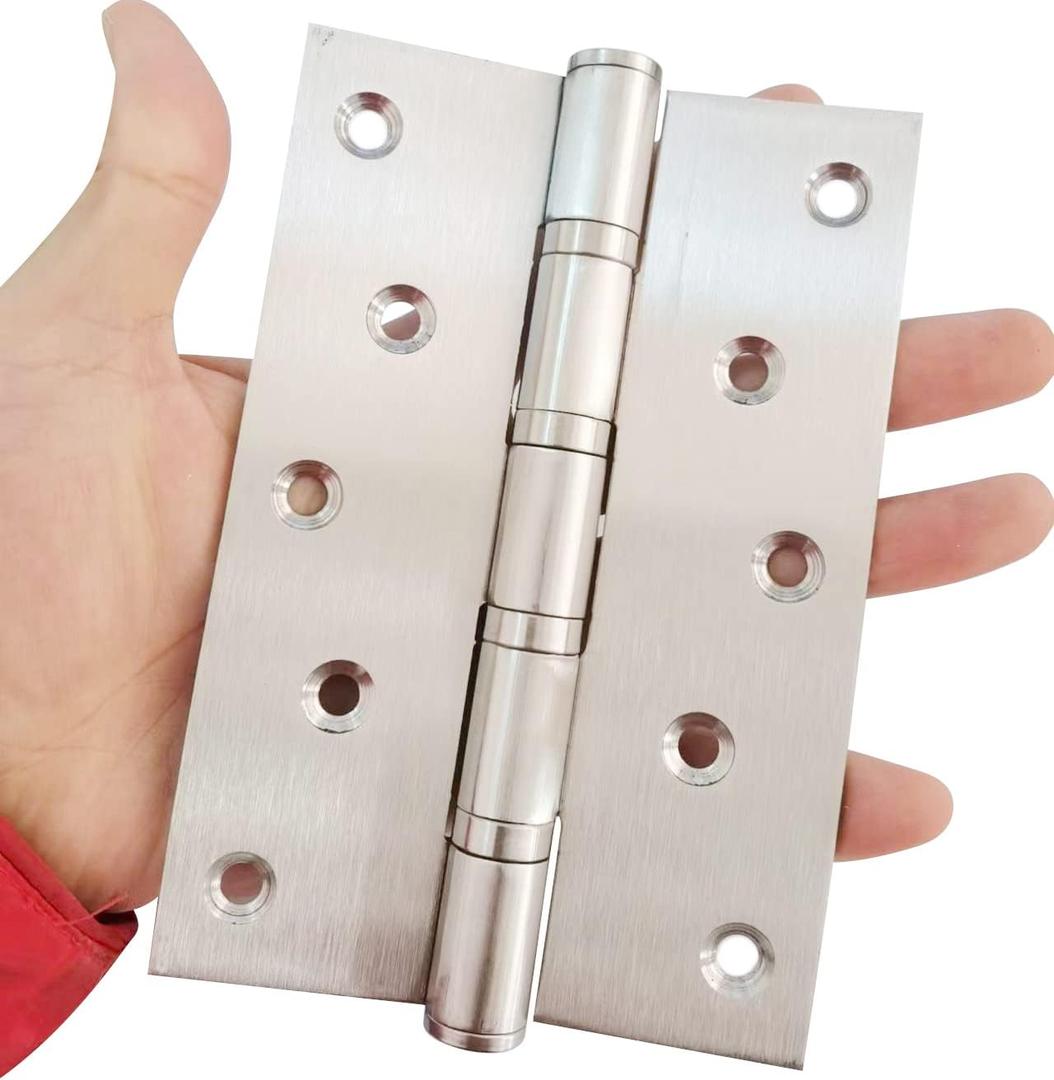 Heavy Duty Door Hinges Stainless Steel Ball Bearing Hinges 6 Inch Door Hinge for Interior & Exterior Doors Square Corners,Heavy Duty Wood Door with Mounting Hardware 2 Pack (White, 6 Inch)