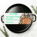 12" Nonstick Comals Para Tortillas -Cast Iron Griddle Pan, Dishwasher Safe Round Skillet with Handles for Stove Top, Oven, Grill & Camping Versatile Flat Top for Pancakes&Meats