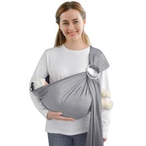 Water Ring Sling Baby Carrier, Adjustable Lightweight Breathable Newborn Carrier Sling for Summer, Swimming, Pool, Beach, Front Chest Mesh Infant Wrap Carrier for Baby Gift (Light Grey)