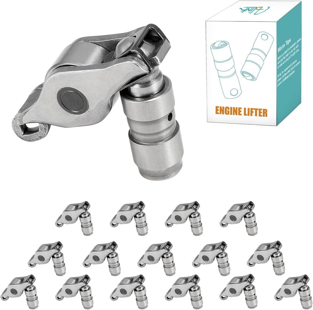 AULINK 16Pcs 059109417A Rocker Arms and Hydraulic Valve Lifters Kit For 2009-2016 Audi A3 A6 A7 A8 Q5 Q7 Quattro, For VW Jetta Golf Beetle Passat Touareg 2.0L 3.0L TDI Diesel #03L109521A 059109417A