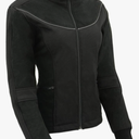 Milwaukee Leather MPL2780 Women's Black Textile and Fleece Combo Jacket S