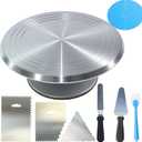 12 Inch Aluminium Alloy Revolving Cake Stand, Rotating Cake Turntable for Cake, Cupcake Decorating Supplies