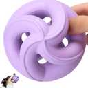 Natural Rubber Indestructible Dog Toys, Durable Dog Chew Toys for Aggressive Chewers - Interactive Dog Toy Balls for Anxiety Relief, Safe for Most Breeds, Fetch Training, 4", Purple